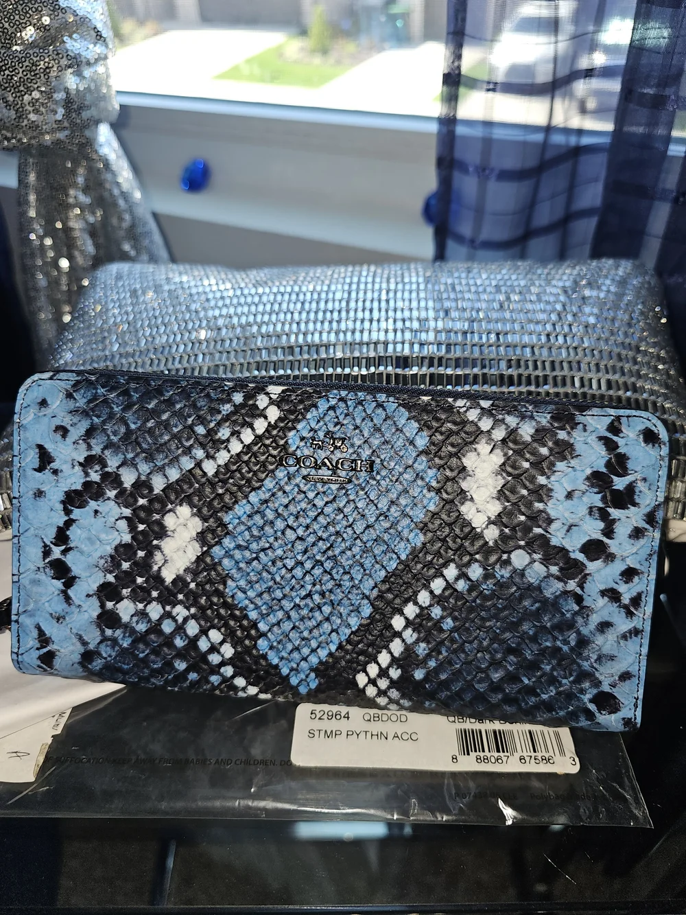 Coach Gramercy Authentic and RARE Blue Python Snakeskin Bag and Wallet
